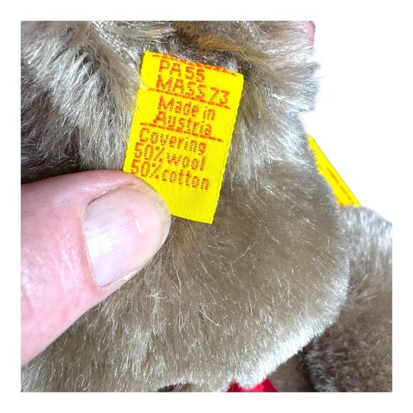 Steiff Original Teddy Bear 12” Genuine Mohair Button Red Ribbon 0202/36 WIth Tag - Picture 4 of 11